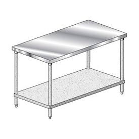 Aero Manufacturing Co. 3TG-2472 Aero Manufacturing 304 Stainless Steel Table, 72 x 24", Galvanized Undershelf, 16 Gauge image.