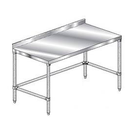 Aero Manufacturing Co. 3TGSX-2448 Aero Manufacturing 304 Stainless Steel Table, 48 x 24", 2-3/4" Backsplash, Galvanized Frame image.