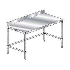 Aero Manufacturing Co. 3TSBX-2460 Aero Manufacturing 304 Stainless Steel Table, 60 x 24", 4" Backsplash, 304 Grade, 16 Gauge image.