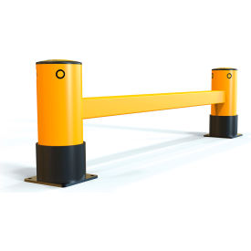 A-SAFE Rack End Barrier Single Rail 98"L Yellow/Black