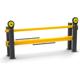 A-SAFE Traffic Vertical Swing Gate Floor Mounted Manual 98-1/2''W Opening Yellow/Black