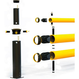 A-SAFE iFlex Double Traffic Guardrail and 90° Post Yellow/Black