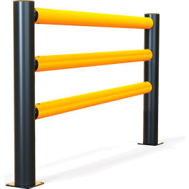 A-SAFE iFlex Pedestrian 3 Rail Guardrail Kit 6'L Yellow/Black