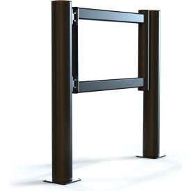 A-SAFE Hydraulic Swing Gate Floor Mounted 39-1/4''W Opening Black