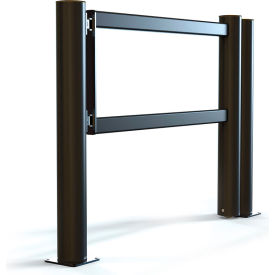 A-SAFE Hydraulic Swing Gate Floor Mounted 47-1/4''W Opening Black