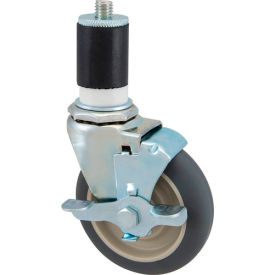 Caster, Stem, 4", with Brake, Gray view 2