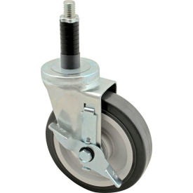 Caster, Stem, 5", With Brake, Gray view 2