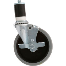 Swivel Stem Caster with Brake 5" Wheel 1-5/8" OD Tubing view 2