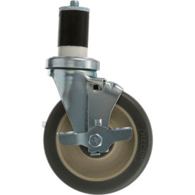 Swivel Stem Caster with Brake 5" Wheel 1-5/8" OD Tubing view 2
