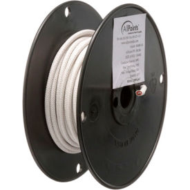 Allpoints 38-1264 High Temperature Wire; #12 Gauge; Stranded SRGN; White; 50' Roll