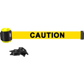Banner Stakes MH1501 Banner Stakes Magnetic Wall Mount Barrier, 15 Yellow "Caution" Banner image.