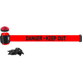 Banner Stakes MH1509L Banner Stakes Magnetic Wall Mount Barrier W/Light Kit, 15 Red "Danger-Keep Out" Banner image.