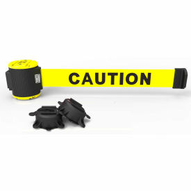 Banner Stakes MH5001 Banner Stakes Magnetic Wall Mount Barrier, 30 Yellow "Caution" Belt image.