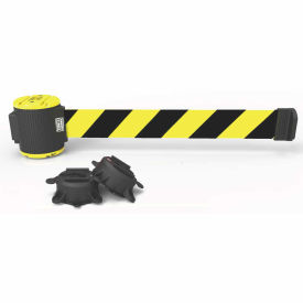 Banner Stakes MH5007 Banner Stakes Magnetic Wall Mount Barrier, 30 Black/Yellow Stripe Belt image.