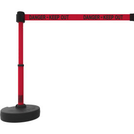 Banner Stakes PL4094 Banner Stakes PLUS Barrier Set, 22"-24" Red Post, 15 Red "Danger-Keep Out" Belt image.
