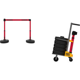 Banner Stakes PLUS Cart Pkg, Red Double-Sided 