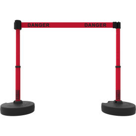 Banner Stakes PLUS Barrier Set X2, Red Double-Sided 