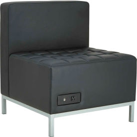 Alera Furniture QB8116P Alera®  Armless L Sectional Seating with Power - 26-3/8" x 26-3/8" x 30-1/2" Black - QUB Series image.