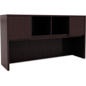 Alera Furniture VA286015ES Alera® Hutch with Doors - 58-7/8"W x 15"D x 35-1/2"H - Espresso - Valencia Series image.