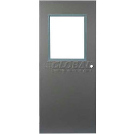 Assa Abloy Sales & Marketing Group Inc. CHMDXHG2668XCYL-CU-18GA-WG CECO Hollow Steel Security Door, Half Glass, Cylindrical, Curries Hinge/Glass, 18 Ga, 30"W X 80"H image.