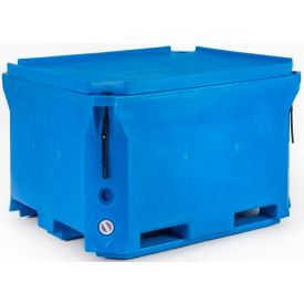 Rotonics Manufacturing Inc 1934903M93001 Bonar Plastics Polar Insulated Box with Lid PB1000 - 2000 Lbs. Capacity 58"L x 46"W x 35"H, Blue image.