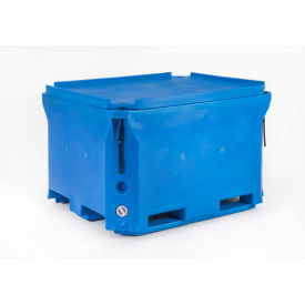 Rotonics Manufacturing Inc 1934701M93001 Bonar Plastics Polar Blue Insulated Box With Lid PB660 49"L x 41"W x 30"H, 1400 Lbs. Capacity image.