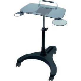 Aidata LPD010G Aidata LPD010G Sit/Stand Mobile Laptop Workstation with Tempered Glass Top image.