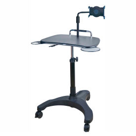 Aidata LPD502P Aidata LPD502P Sit/Stand Mobile Laptop Workstation with Tablet Holder image.