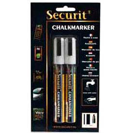 American Metalcraft Inc. BLSMA510WT American Metalcraft BLSMA510WT - Securit Chalk Markers, Rain & Smear Proof, Small Tip, White image.