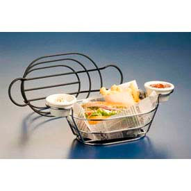 American Metalcraft BSKC69 - Basket, 6 x 9, Oval, W/Built In Ramekin Holders, Wire, Chrome Finish American Metalcraft BSKC69 - Basket, 6 x 9, Oval, W/Built In Ramekin Holders, Wire, Chrome Finish