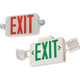 Acuity Brands Lighting (Lithonia) ECRG HO RD M6 Lithonia Lighting® Emergency Exit Sign Combo Unit W/ Remote Capacity & Round Lamp Heads, White image.