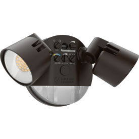 Lithonia Lighting HGX LED Security Lights, 2 Round Heads, 4000K, 2600 Lumens, Black