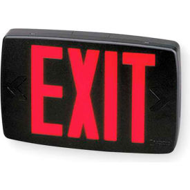 Acuity Brands Lighting (Lithonia) LQM S 3 R 120/277 EL N M6 Lithonia Lighting LQM S 3 R 120/277 EL N M6 - LED Black Thermoplastic Exit Sign image.