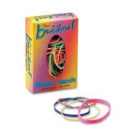 Alliance Rubber Company 7706 Alliance® Brites® Pic Pac Rubber Bands, Assorted Sizes/Pastel Colors, 1.5 oz. Box image.
