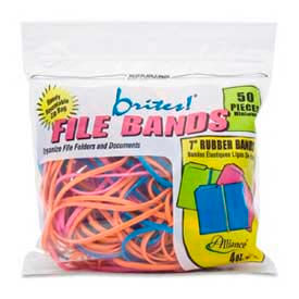 Alliance Rubber Company 7800 Alliance® Brites® File Bands, 7" x 1/8", Assorted, 50/Pack image.