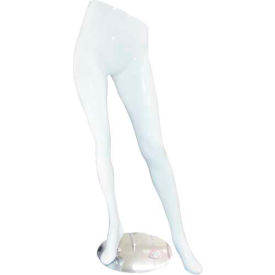 Amko Displays Llc AHM-02 Female Half Mannequin with Base, Left Leg Extended - Lower - White image.