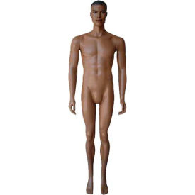 Amko Displays Llc DARRELL Male Mannequin - Hands by Side, Legs Straight - Dark Flesh Tone image.