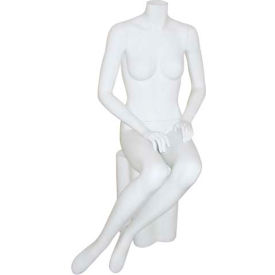 Amko Displays Llc ERICA-5 Female Mannequin - Headless, Sitting Down, Legs to Side - Matte Finish image.