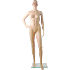 Amko Displays Llc F/9X Female Mannequin - Complete, Right Hand on Hip, Left Leg Bent - Flesh Tone image.