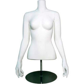 Amko Displays Llc HM/F Female Headless Half Mannequin W/O Arms, with Base - Upper - White image.