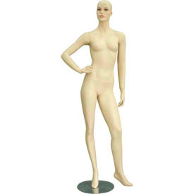 Amko Displays Llc JOYCE/1 Female Mannequin - Right Arm on Hip, Left Leg Out - No Hair, Flesh Tone image.