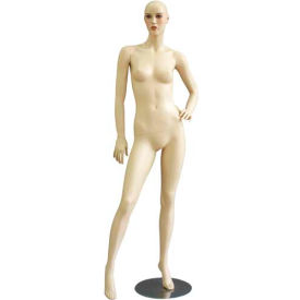 Amko Displays Llc JOYCE/3 Female Mannequin - Left Arm on Hip, Right Leg Out - No Hair, Flesh Tone image.