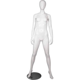 Amko Displays Llc MICHELLE-4White Female Mannequin - Hands by Side, Legs Apart - Gloss Finish, White image.