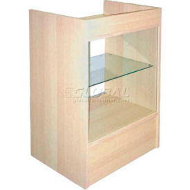 Amko Displays Llc SCRGW Cash Register Stand With Glass, White image.