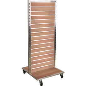 Amko Displays Llc SM1 Slat Wall Merchandiser, Two Sided, 25"W x 25"D x 54"H, with Castors - Maple image.
