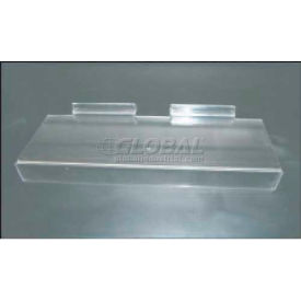 Amko Displays Llc SP/SSL Acrylic Clear Shoe Shelf For Slatwall Panel, 4" x 10" With 1" Channel For Signage image.