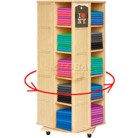 Amko Displays Llc TSHIRT 20 Bin Rotating T-Shirt Display With Clear Front, 23-1/2"L x 23-1/2"W x 63"H, Maple image.