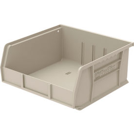 Plastic Storage Bin, 10-7/8"L x 11"W x 5"H, Stone view 2