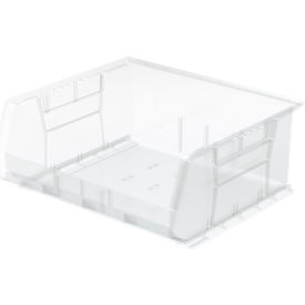 Plastic Storage Bin, 14-3/4"L x 16-1/2"W x 7"H, Clear view 2