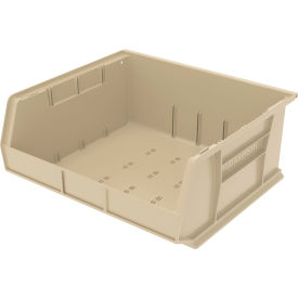 Plastic Storage Bin, 14-3/4"L x 16-1/2"W x 7"H, Stone view 2